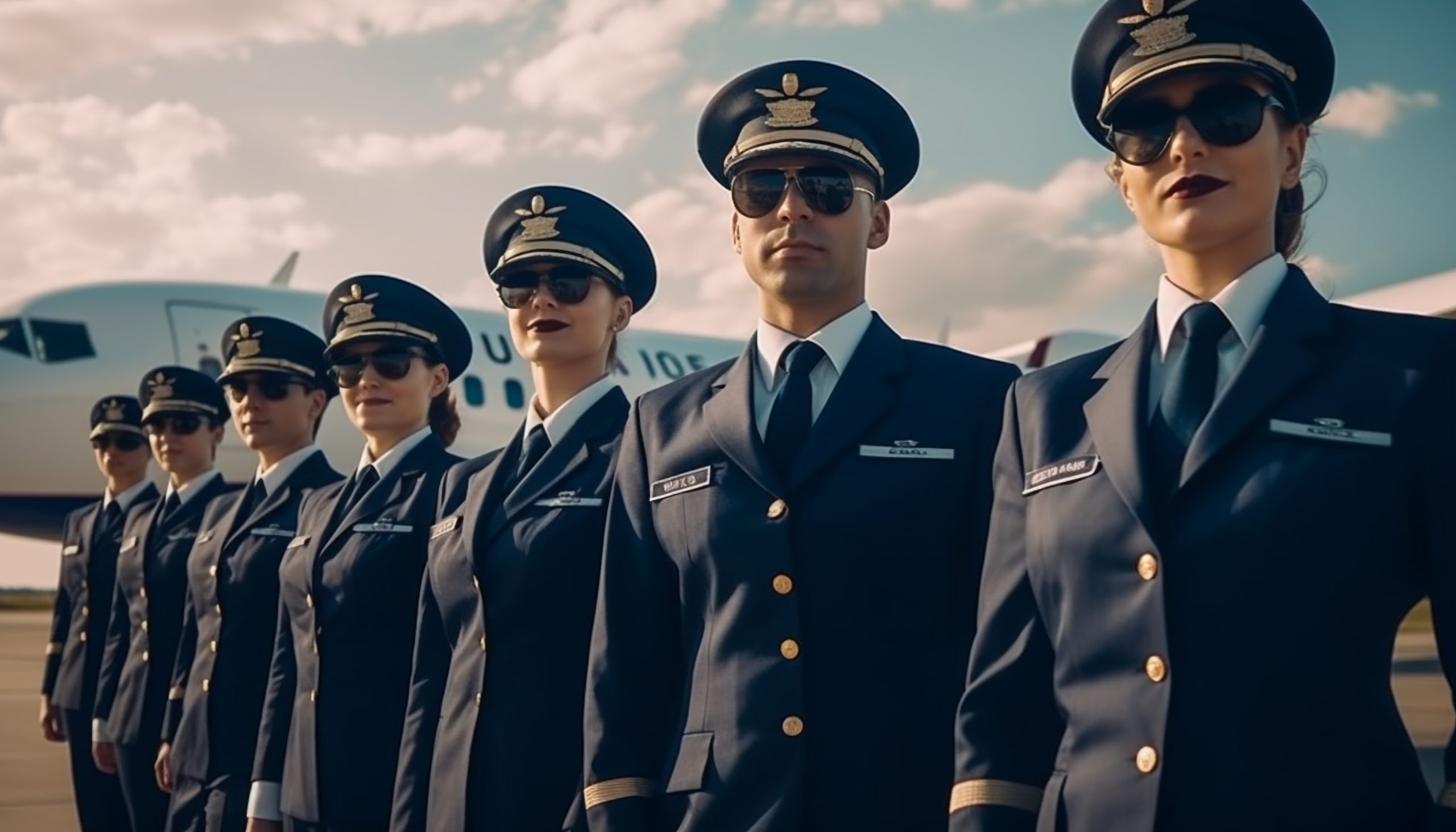 Confident military team in uniform, standing outdoors generated by AI