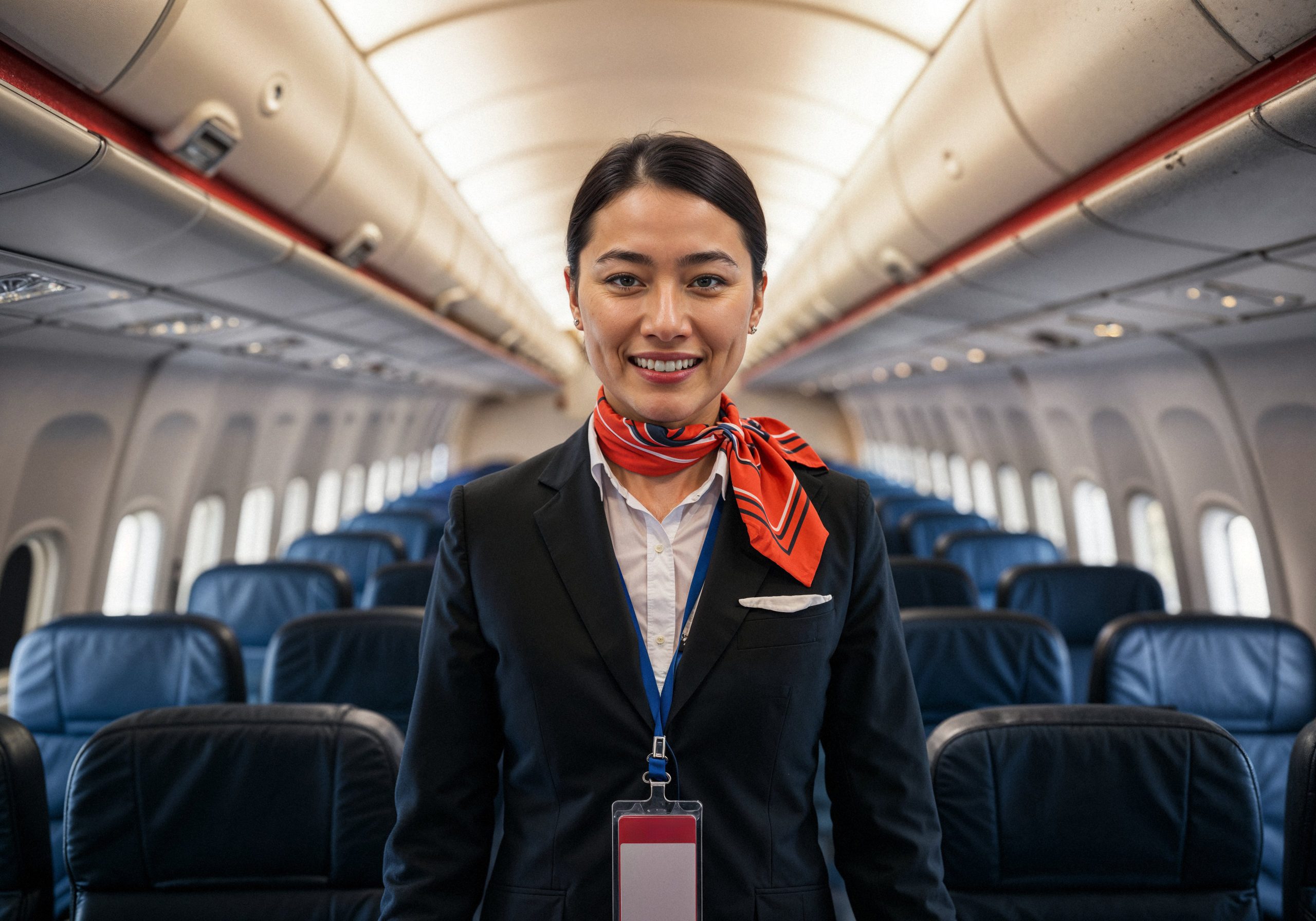 smiling-flight-attendant-airplane